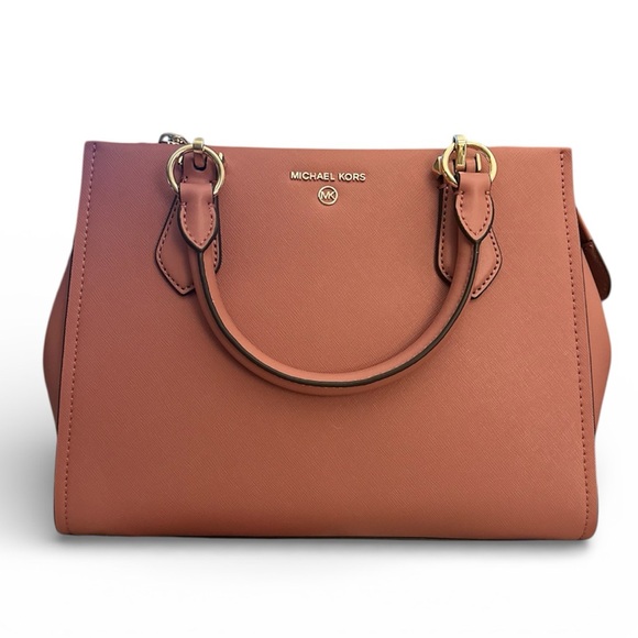 Michael Kors Marilyn Saffiano Leather Satchel Bag - Picture 3 of 11